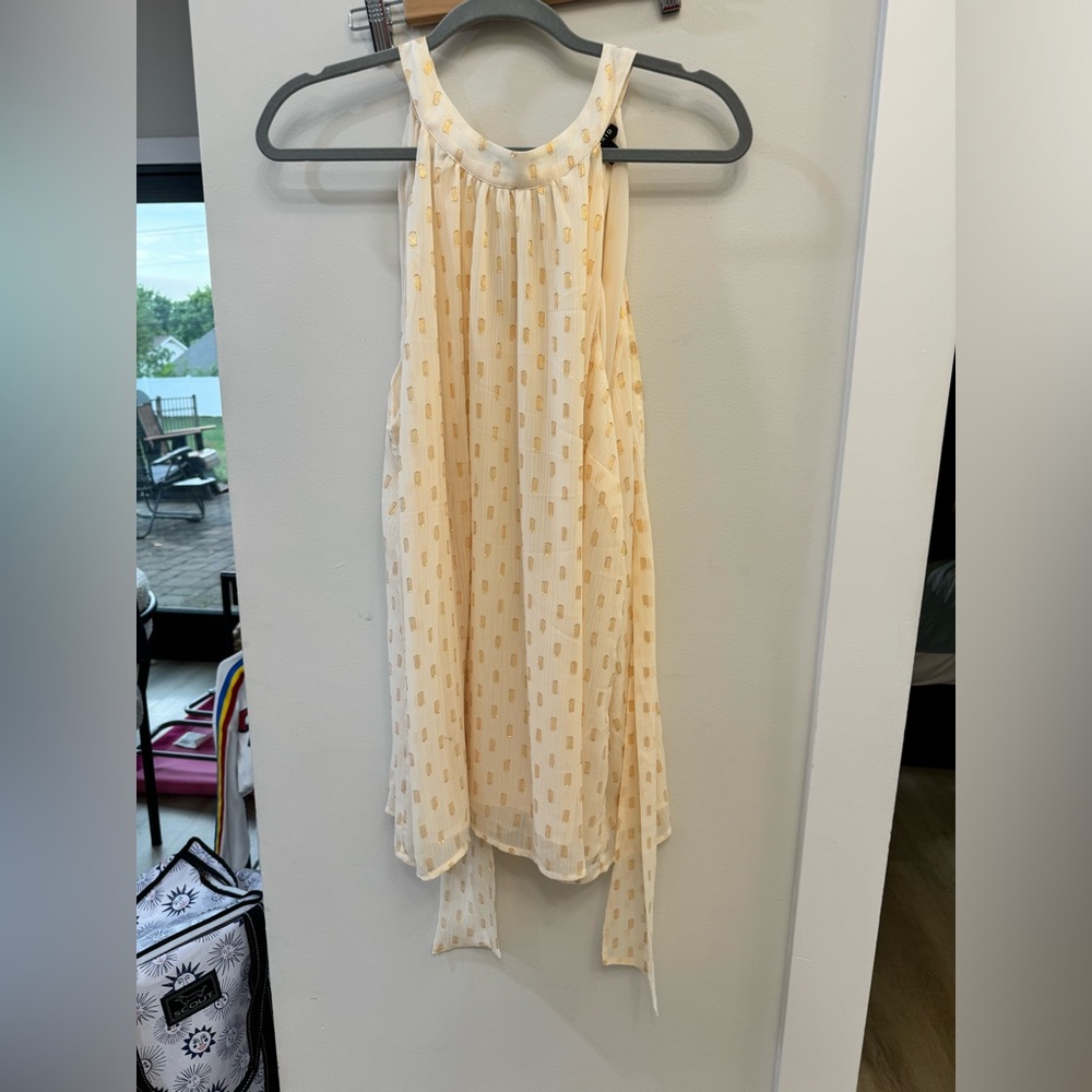 Sleeveless Torrid Shirt cream and Metallic Gold size 2